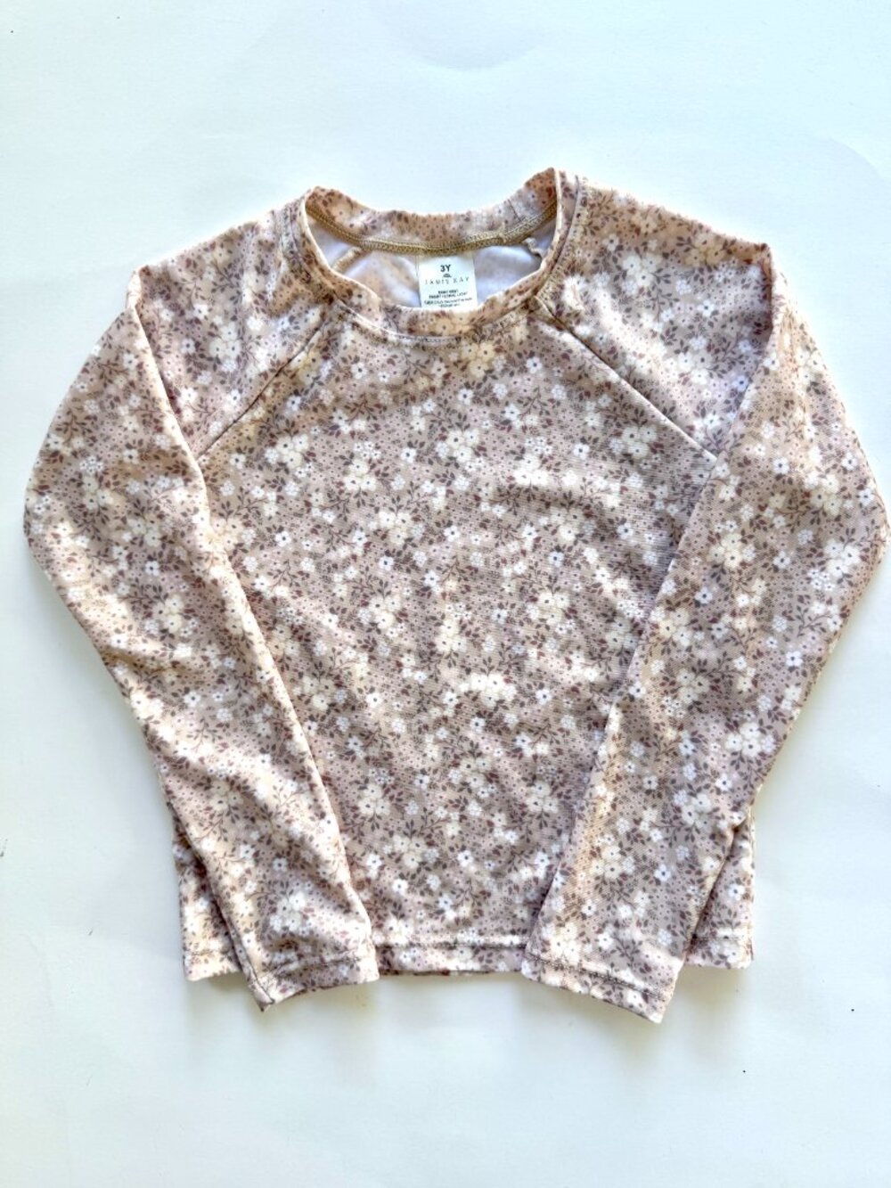 Jamie Kay Pansy Floral Rash Vest Rash Guard Sz 3Y